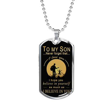 Father and Son Necklace Dog Tag From Papa Birthday Gifts, Christmas Gift Idea fo